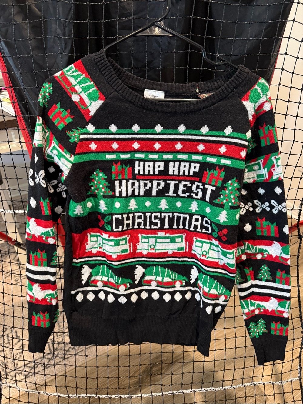 Happiest Christmas Novelty Sweater - Black, Red & Green